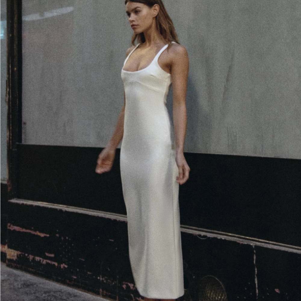 Zara White Midi Dress